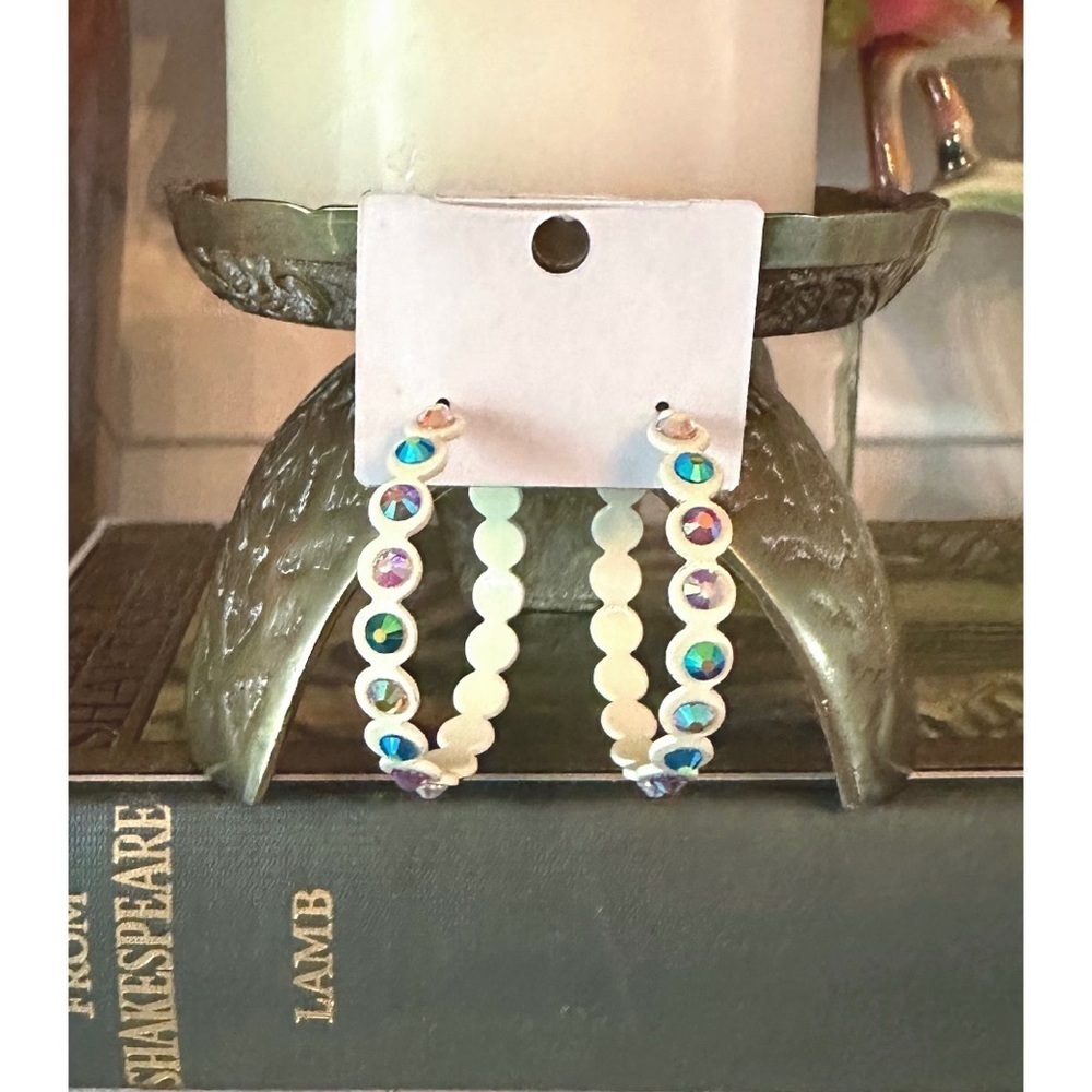 Rhinestone hoop earrings